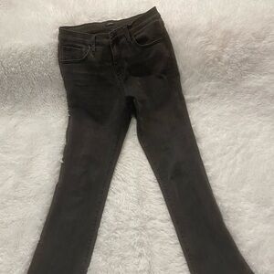 Express Black Flare Jeans - Slim Through Hip with Flared Leg